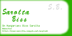 sarolta biss business card